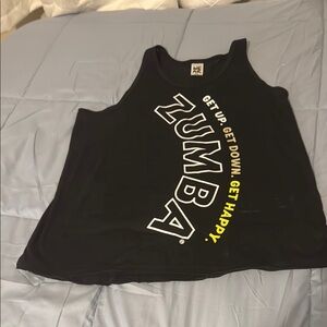 Zumba Fitness Black Tank with Yellow Accents